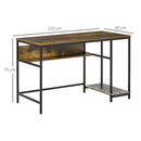 Scrivania da Ufficio 120x60x75 cm in Legno e Metallo Marrone Rustico