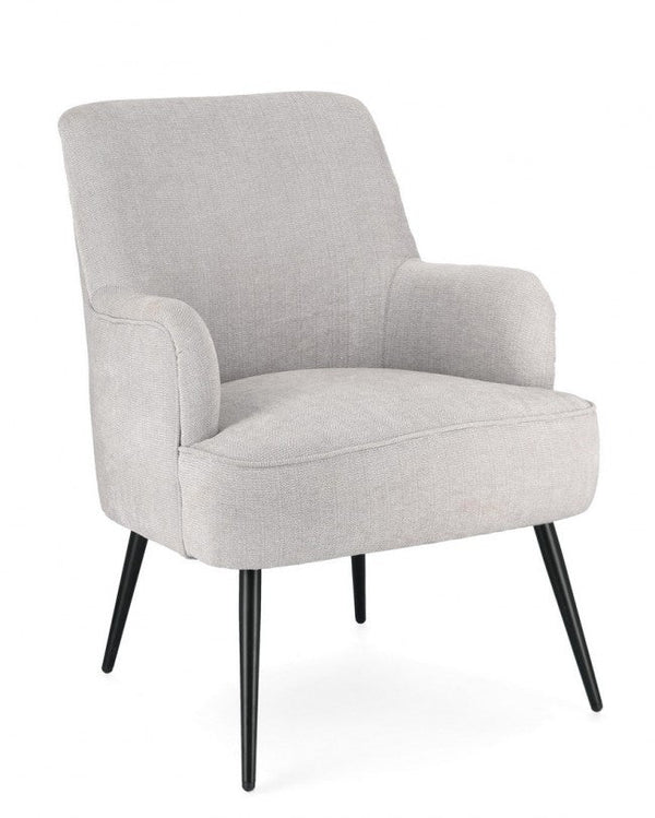 online Poltrona Soggiorno 60x67x79 cm Adeline in Tessuto Grigio Chiaro