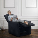 Poltrona Alzapersona Elettrica 2 Motori 80x86x107 cm in Tessuto Nero
