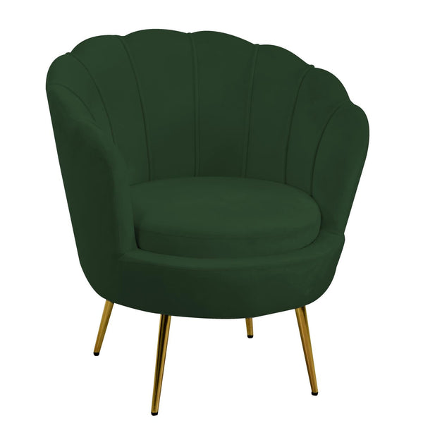 sconto Poltrona Imbottita 73x72xh49/77 cm in Tessuto Velluto Tulipan Verde