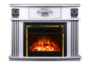 Camino Elettrico da Pavimento 112x142,8x38,5 cm Effetto Fiamma 1500W Roma & Richi Bianco