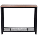 Consolle Fissa 101x35x80 cm in Legno e Metallo  Nera