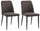 Set 2 Sedie 46x52x87 cm in Microfibra Marrone