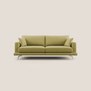 Divano 3 Posti 218x88x93 cm in Tessuto Giallo