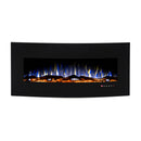 Camino Elettrico da Pavimento 55x122,2x15,7 cm Effetto Fiamma 1500W Archi Nero