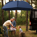 Tendalina ad Arco Portatile con Paletti Regolabili 290x278x230-260 cm in Poliestere e Acciaio Blu