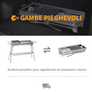 Barbecue a Carbone Carbonella Pieghevole Portatile in Acciaio 