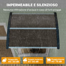 Pensilina da Esterni Impermeabile e Anti-UV 75x100x23 cm in PC PP e Alluminio Marrone e Nero      