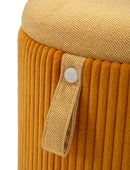Puff con Contenitore Bolzano Senape Set 2 Pz Ø38x38 cm - Ø32x28 cm in MDF e Spugna e Poliestere Giallo      