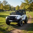 Macchina Elettrica per Bambini Fuoristrada Adventure 12V con Telecomando Bianco