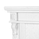 Camino Elettrico da Pavimento 90x100x30 cm Effetto Fiamma 1500W Solomon & Mars Bianco