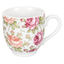 Set 6 Tazzine da Caffè con Piattino Ø5,5x6 cm in Porcellana VdE Tivoli 1996 Rose Baroque