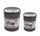 Set 2 Pouf Contenitore Tondo in MDF Moto Blu