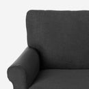 Divano 3 Posti 94x74x178cm in Tessuto Grigio