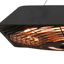 Stufa Alogena a Sospensione 45x45x10 cm 2000W con Luce LED e Telecomando Nera