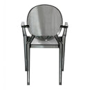 Set 4 Sedie con Braccioli 54x48,5x92 cm in Policarbonato da Interno Elizabet Grigio Fume