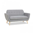 Divano 2 Posti Burton 147x79x86 h cm in Tessuto Grigio chiaro