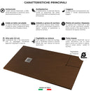 Piatto Doccia in Pietra  Pedrinelli Ardesia Stone Side Marrone Varie Misure