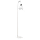Lampada da Terra con Paralume E27 Ø25x152 cm in Metallo e Marmo Nera