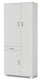 Armadio 3 Ante 1 Cassetto 77x178x34 cm Bianco Fiammato