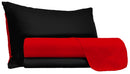 Set Lenzuola Sopra Sotto e Federe Doubleface Rosso\/Nero