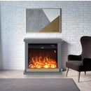 Camino Elettrico da Pavimento 75x67,8x24,5 cm Effetto Fiamma 1500W Sined Sorano Grigio Scuro