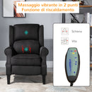 Poltrona Relax Massaggiante in Velluto Nera 