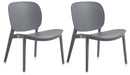 Set 2 Sedie 58x48,5x71 cm in Polipropilene Grigio