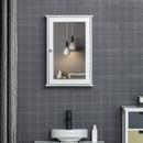 Pensile da Bagno 1 Anta Specchio 41x14x60 cm a Chiusura Magnetica Bianco
