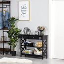 Consolle Ingresso 2 Cassetti 100x30,5x80 cm in MDF Nero
