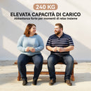 Panca da Giardino 2 Posti 114x40x46 cm Senza Schienale in Stile Rustico in Legno di Abete      