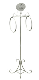 Portasciugamani a Stelo in Metallo 2 Anelli 25x24H98cm Paris Bianco