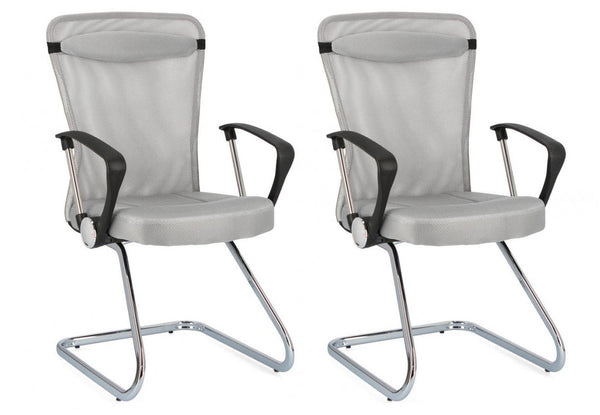 prezzo Set 2 Poltrone Con Braccioli 57,5x59x47,51 cm Kingston in Tessuto Grigio