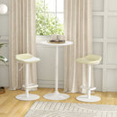 Tavolo da Cucina Alto Bar Ø60x102 cm per 2 Persone in MDF e Metallo Bianco      