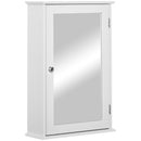 Pensile da Bagno 1 Anta Specchio 41x14x60 cm a Chiusura Magnetica Bianco