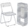 Set 4 Sedie Pieghevoli Salvaspazio 47x48x75 cm in Acciaio e Acrilico Trasparente
