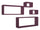 Set 3 Mensole Cubo da Parete Quadrato e Rettangolare in Fibra di Legno Merlino Viola Melanzana