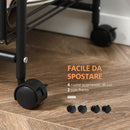 Carrello da Cucina 40x38x111 cm 2 Cestelli e 2 Ripiani in Legno Noce