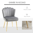 Set 2 Sedie Imbottite 57x58x88 cm in Tessuto Effetto Velluto Grigio