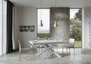Tavolo Allungabile 160-420x90x77 cm Volantis Bianco Frassino Telaio Bianco 