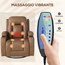 Poltrona Relax Reclinabile Massaggiante con 8 Punti Massaggio e Riscaldante in Similpelle Marrone      