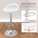 Set 2 Sgabelli da Bar Altezza Regolabile Seduta in ABS Bianco  