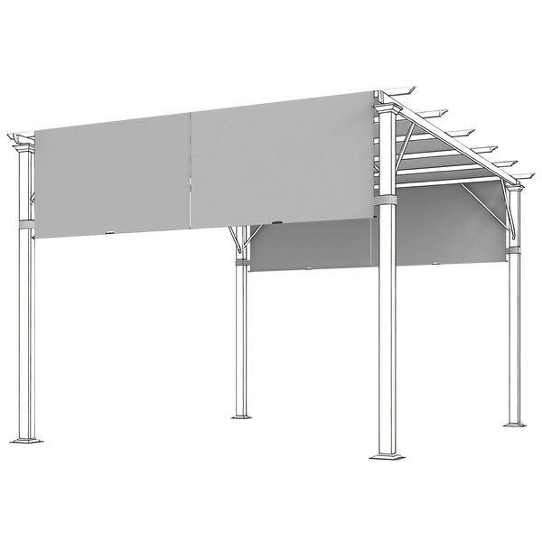 online Copertura per Pergola 300x300 cm 2 Teli 488x122 cm in Poliestere UV30+ Grigio Chiaro