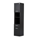 Mobile a Colonna da Bagno in Legno Marrone scuro 30x29x135 cm 
