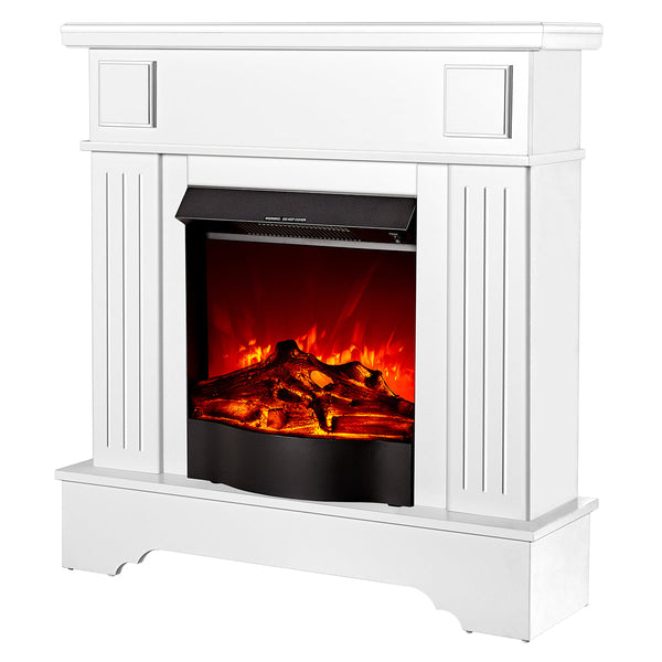 Camino Elettrico da Pavimento 109,2x103,4x30 cm Effetto Fiamma 1600W Marina Extra & Corsica Bianco sconto