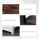 Mobile TV 120x40x45 cm in Metallo e Truciolare Nero e Marrone