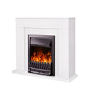 Camino Elettrico da Pavimento 85x95x30 cm Effetto Fiamma 2000W Arthur & Pluton Bianco