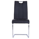 Set 2 Sedie Design Moderno in Metallo con Rivestimento in Pelle PU Nero 