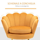 Poltrona Imbottita da Camera 75x63x73 cm in Velluto Giallo