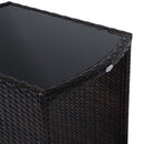 Set Tavolino e 2 Sedie da giardino in Rattan Sintetico e Ferro Marrone e Nero 